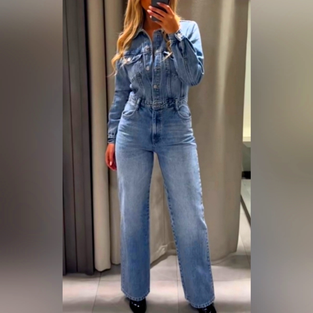 Zara Denim Jumpsuit NWT